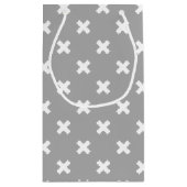 グレーの白い十字縫い スモールペーパーバッグ (裏面)