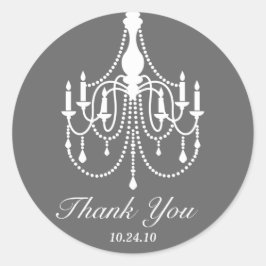 グレーの白のシャンデリア　サンキュー ラウンドシール