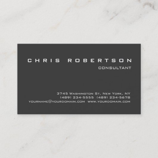 グレーの白の魅力的な魅力的名刺 名刺 (正面)