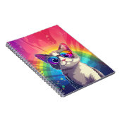グレーの白猫がサングラスをかけたノートブック ノートブック (右側)
