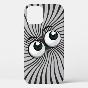 グレーの眼球マニア iPhone 12ケース