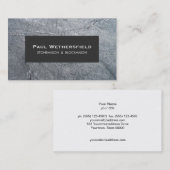 グレーの石のストーンメーソンとBlockmason Architect 名刺 (正面/裏面)