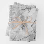 グレーの'石モザイクカスケード'大理石テクスチャラッピング ラッピングペーパーシート (インサイチュ)