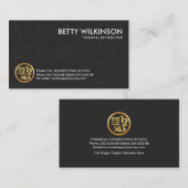 グレーの簿記番号記号 名刺 (正面/裏面)