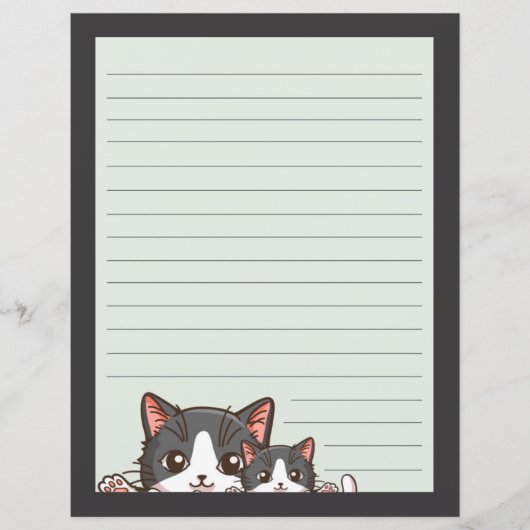 グレーの紙が並んだ2匹のグレーの子猫 (正面)