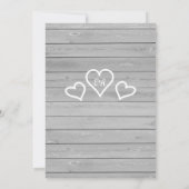 グレーの素朴木のメイスンの瓶は日付を除く 招待状 (裏面)