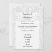 グレーの結婚ペーパーカットの写真の招待 招待状 (正面)