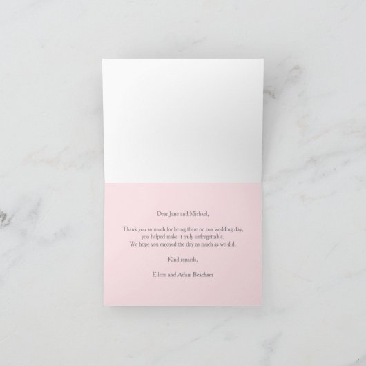 グレーの結婚式お礼状に桜（サクラ） 招待状 (内部)