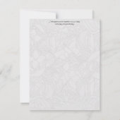 グレーの結婚式の席札にカラフルな巻き葉の飾り 招待状 (裏面)