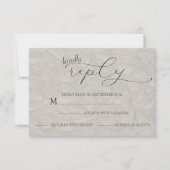 グレーの結婚式シンプル 出欠カード (正面)