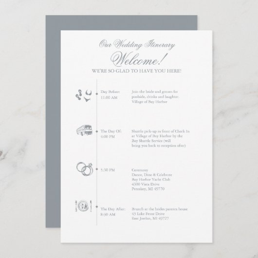 グレーの結婚式披露宴タイムライン (正面/裏面)