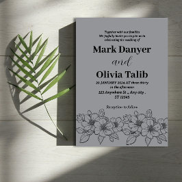 グレーの結婚式招待状 / シンプル＆ロマンチックなデザイン 招待状