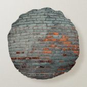 グレーの絵を描壁 ラウンドクッション (裏面)