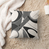 グレーの網掛け黒非白色対角線抽象芸術 クッション (ブランケット)