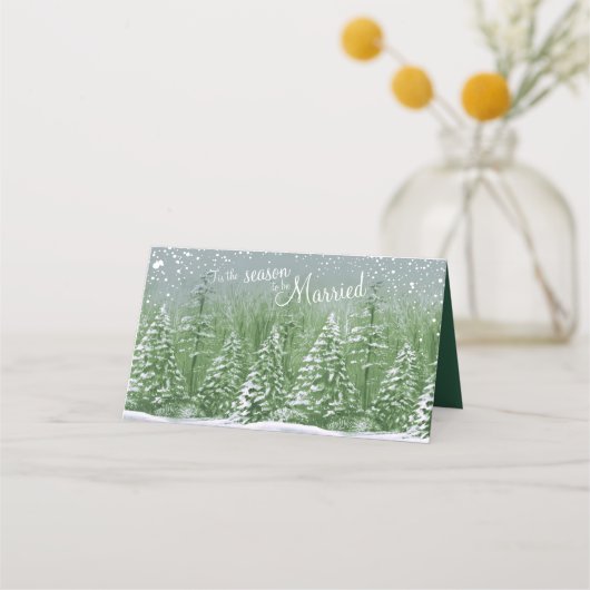 グレーの緑が護衛の季節結婚しただ プレイスカード (裏面)