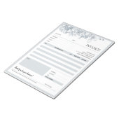 グレーの縁どフローラ小規模企業の請求書テンプレート ノートパッド (アングル)