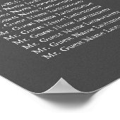 グレーの羽エレガントシック結婚シーティングチャート ポスター (角)