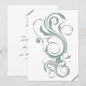 グレーの翡翠エンボス調 招待状 (正面/裏面)