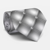 グレーの背景と真珠 ネクタイ (ロール)