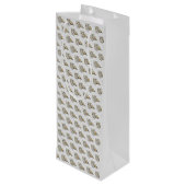 グレーの背景にかわいいコギの犬のパターン ワインギフトバッグ (裏面アングル)