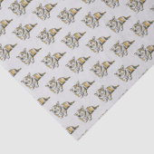 グレーの背景にかわいいコギの犬のパターン 薄葉紙 (詳細)