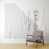 グレーの背景にゴールドの輝きを添えた、モダンでおしゃれな赤ちゃん男の子の献堂式用背景 タペストリー (インサイチュ(横))