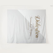 グレーの背景にゴールドの輝きを添えた、モダンでおしゃれな赤ちゃん男の子の献堂式用背景 タペストリー (正面(横))