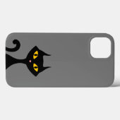グレーの背景を持つ黒い子ネコ Case-Mate iPhoneケース (裏面 (横))