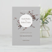 グレーの背景結婚式招待状 招待状 (スタンド正面)