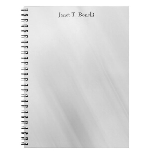 グレーの背景 エレガント シンプル プロフェッショナル ノートブック (正面)