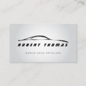 グレーの自動詳細、自動修復ビジネスカード 名刺 (正面)