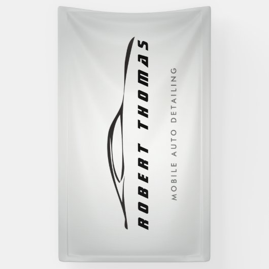 グレーの自動詳細、自動修復 横断幕 (縦)