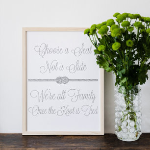 グレーの航海の結び目を選択シートではないサイドサイン ポスター