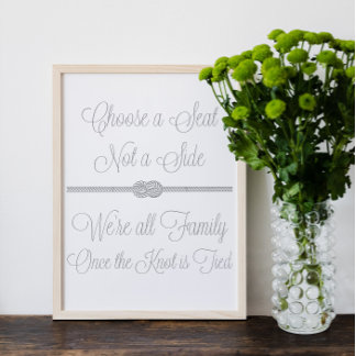 グレーの航海の結び目を選択シートではないサイドサイン ポスター