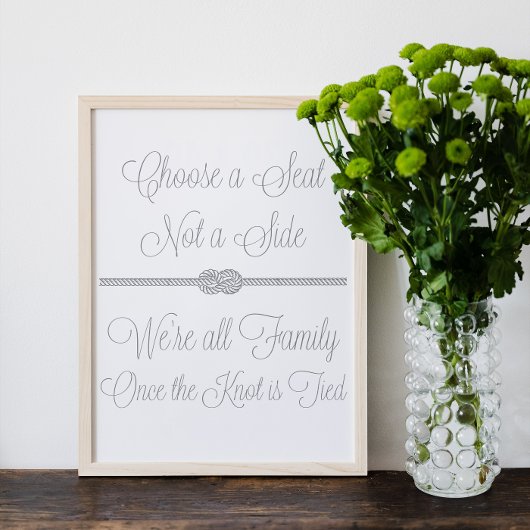 グレーの航海の結び目を選択シートではないサイドサイン ポスター