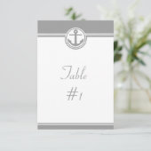 グレーの航海アンカー受付テーブルカード 招待状 (スタンド正面)