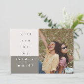 グレーの色のブロック写真は私の花嫁になる セーブザデート (スタンド正面)