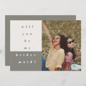 グレーの色のブロック写真は私の花嫁になる セーブザデート (正面/裏面)