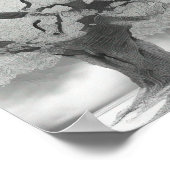 グレーの色合いのツリー ポスター (角)