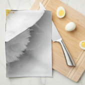 グレーの色合いの黄色 キッチンタオル (四つ折り)