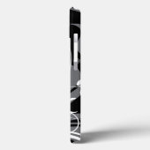 グレーの花のパターン(黒) Case-Mate iPhoneケース (裏面 / 左)