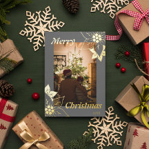 グレーの花柄 エレガントなクリスマス ポートレート写真