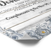 グレーの花柄 | ドーナツバー ブライダルシャワー ウェディングサイン ポスター (角)