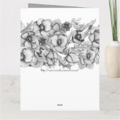 グレーの花模様 – ハンガリー語名の日 カード (裏面)