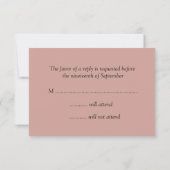 グレーの華やぎとバラ色のスワール 結婚式出欠確認カード 出欠カード (裏面)