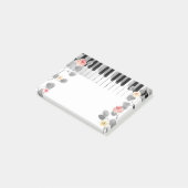 グレーの葉のピアノの水彩バラ ポストイット (アングル)