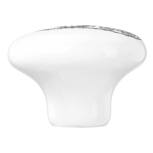 グレーの蒸気列車カスタムのアートドアノブ セラミックノブ (側面)