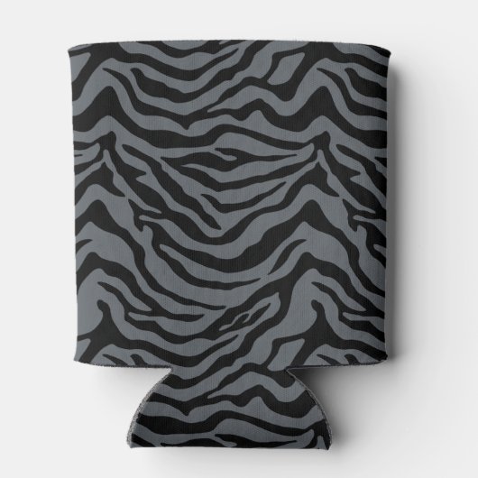 グレーの虎のストライプ模様 缶クーラー (裏面)