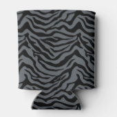 グレーの虎縞模様と黒のストライプ 缶クーラー (裏面)