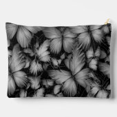 グレーの蝶のプリント アクセサリーポーチ (裏面)